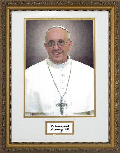 Retrato formal del Papa Francisco con firma 11x14