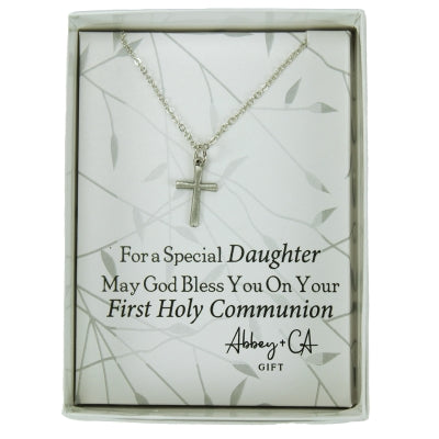 First Communion Cross Pendant - Daughter