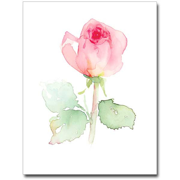 Pink Rose Petite Note Floral Water Colors