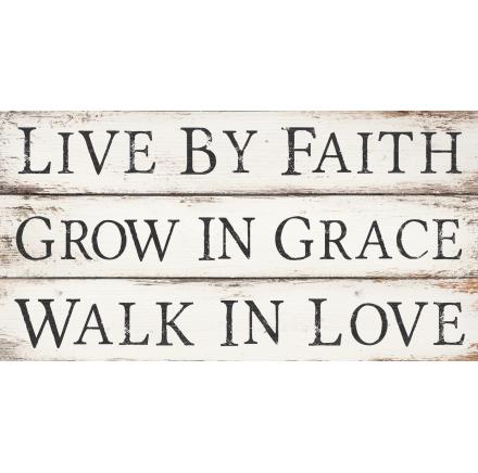Vivir por fe, crecer en gracia, caminar en amor Arte de la pared 