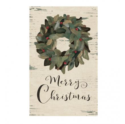 Merry Christmas With Wreath Wall Art