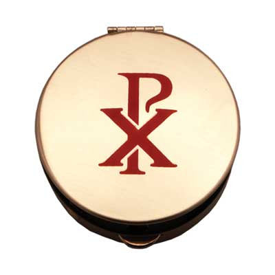 Tamaño 1 Chi-Rho Gold Stamped Pyx con imagen serigrafiada
