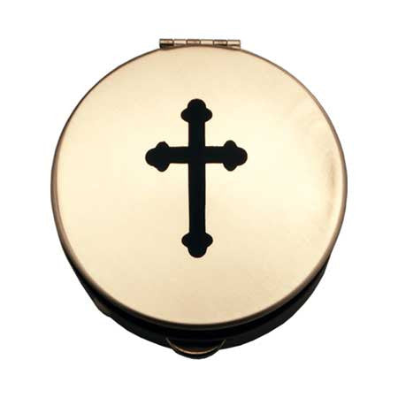 Size 1 Budded Cross Gold Stamped Pyx W/Screened Image