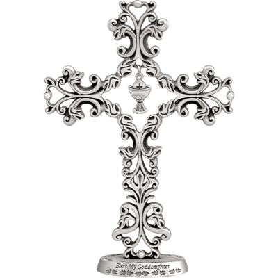 5 In Communion Bless My Godaughter Filigree Standing Cross Gift Boxed