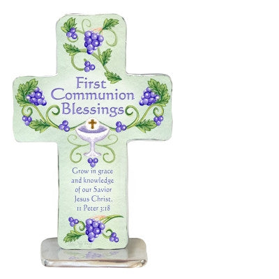 First Communion Blessings Standing Cross 4"