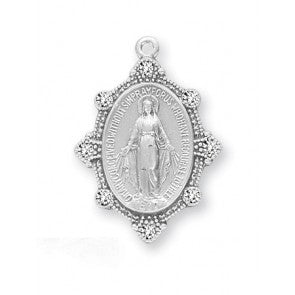 Sterling Silver Oval Miraculous Medal