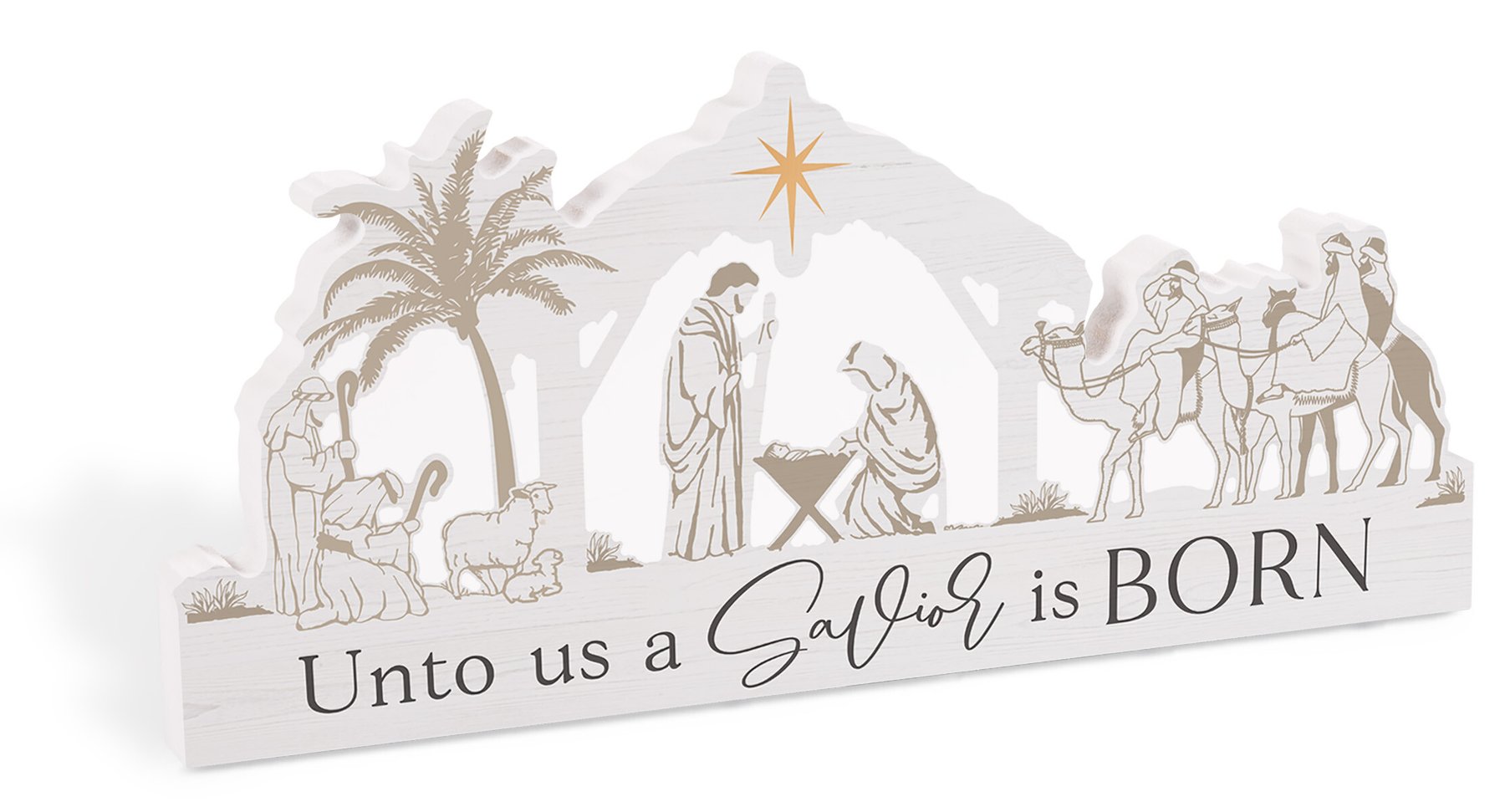 Tabletop Shape-Nativity/Unto Us Child Is Born (12" x 5.5")