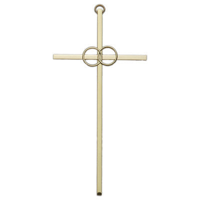 8" Brass Gold Plated Wedding Wall Cross