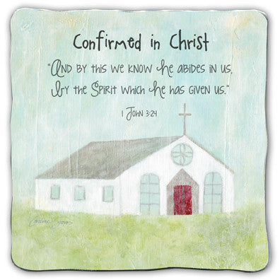 Confirmed In Christ Square Plaque Tissue Wrapped & Boxed