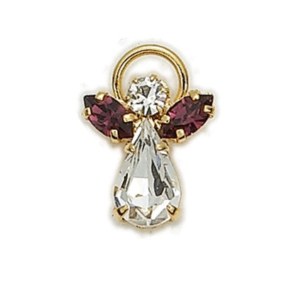 Birthstone Guardian Angel Pin February