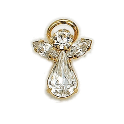 Pin de ángel de la guarda con piedra natal Abril