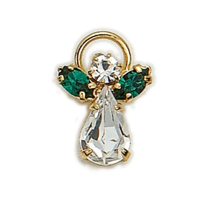 Pin de ángel de la guarda con piedra natal