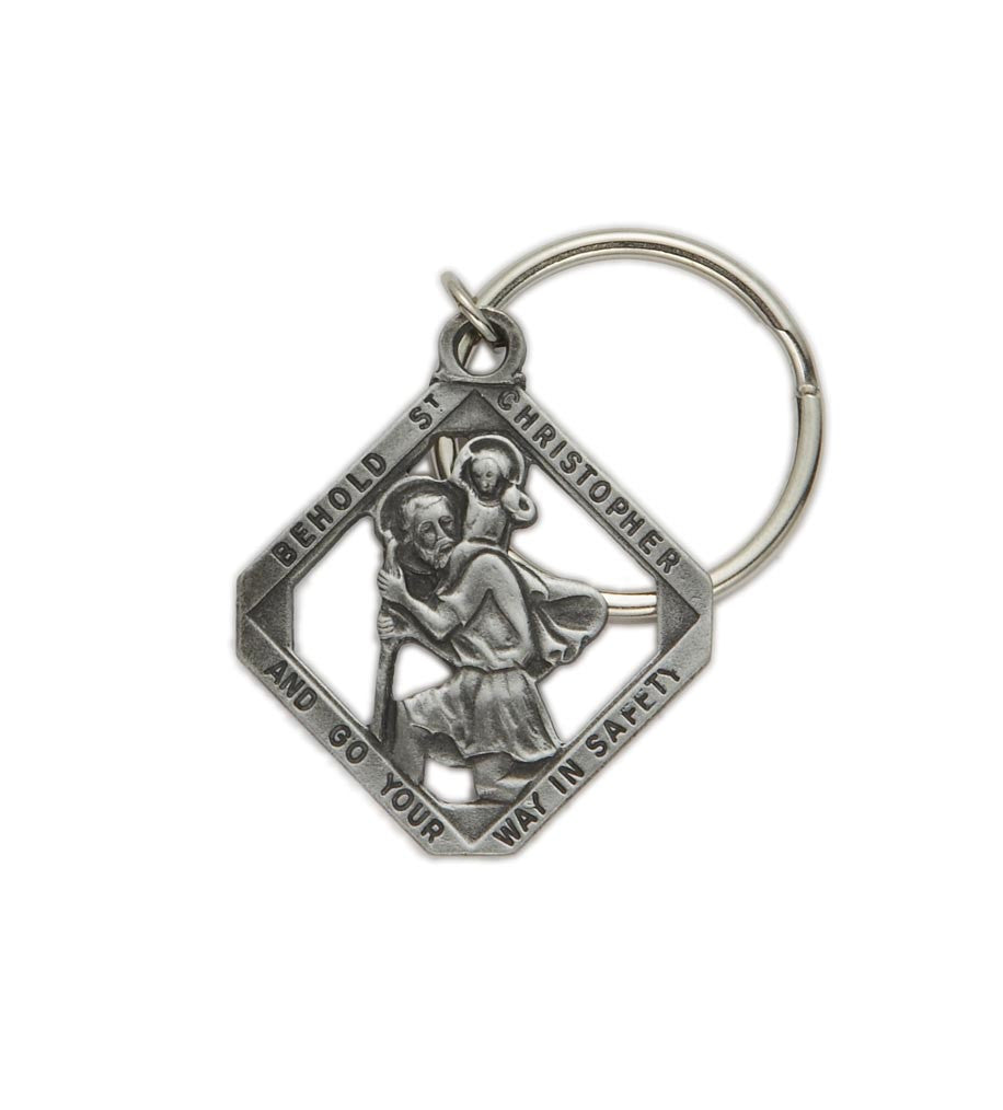 St. Christopher Diamond-shaped Key Chain