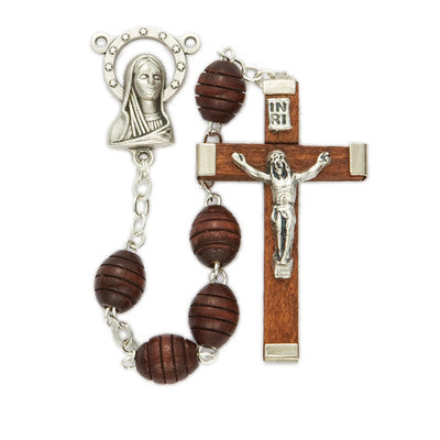 Carved Rosewood Bead Rosary