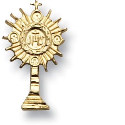 Gold Monstrance Lapel Pin Carded