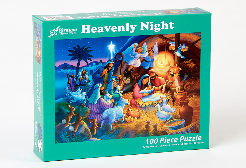 Heavenly Night Kid's Jigsaw Puzzle de Navidad 100 piezas