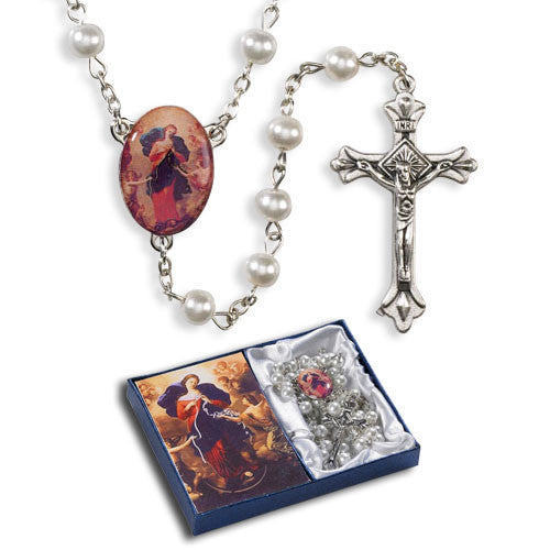 Mary Untier of Knots Pearl Rosary
