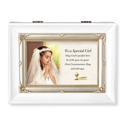 First Communion White Music Keepsake Box
