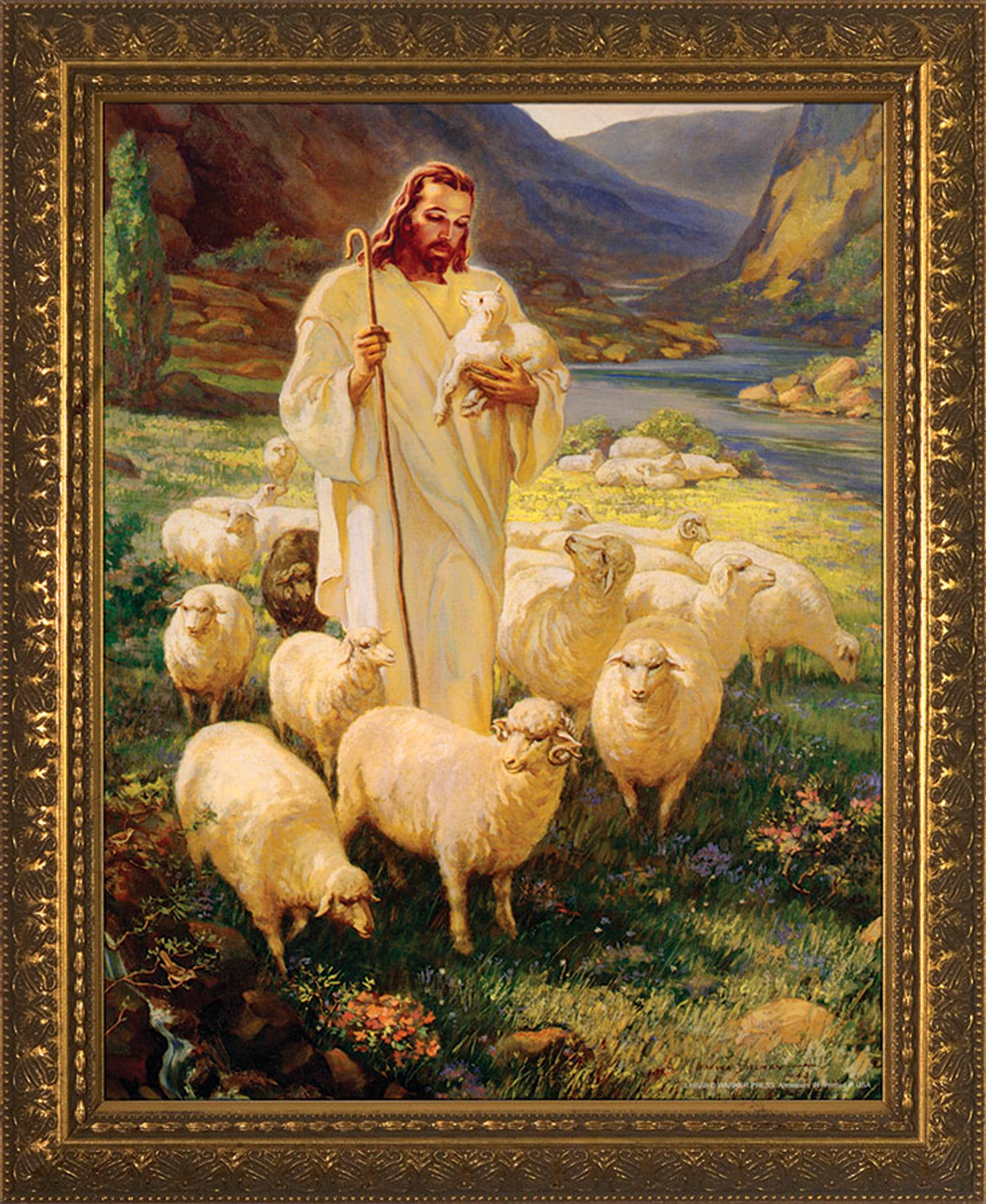 Good Shepherd - Gold Framed Art