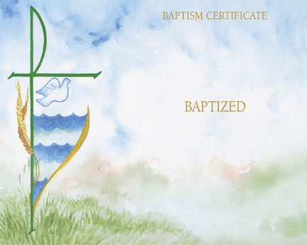 Watercolor Create Your Own Baptism Certificate