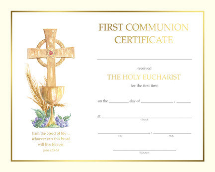 Certificado de Primera Comunión