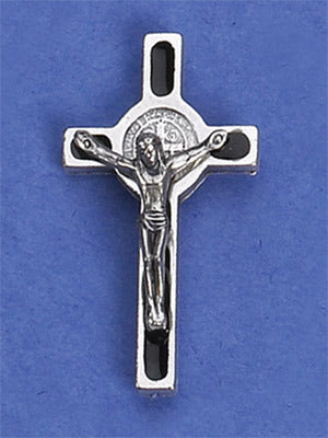 St. Benedict Crucifix lapel pin Black