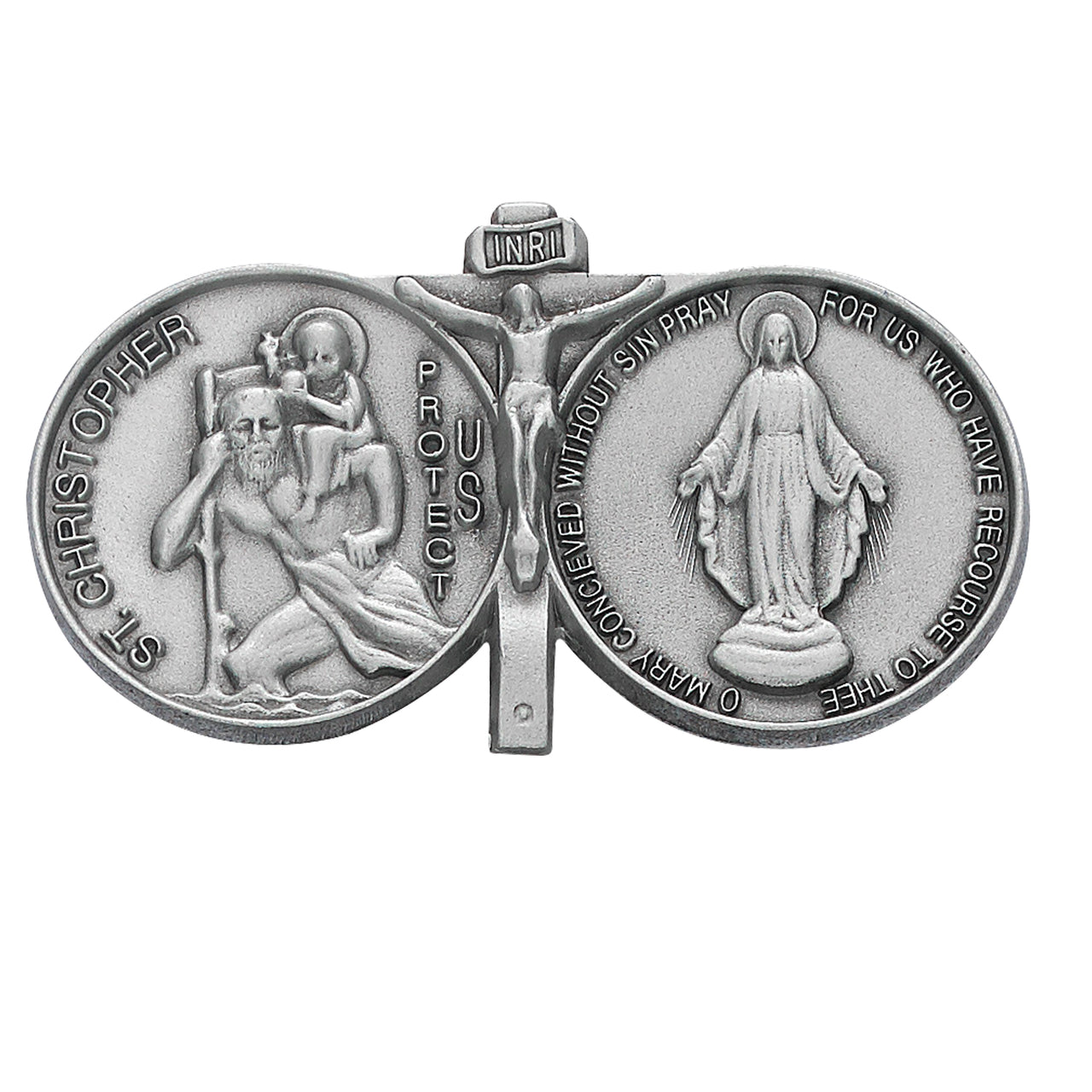 Visor Clip St. Christopher/Miraculous Medal