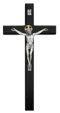 12" Black Beveled Crucifix