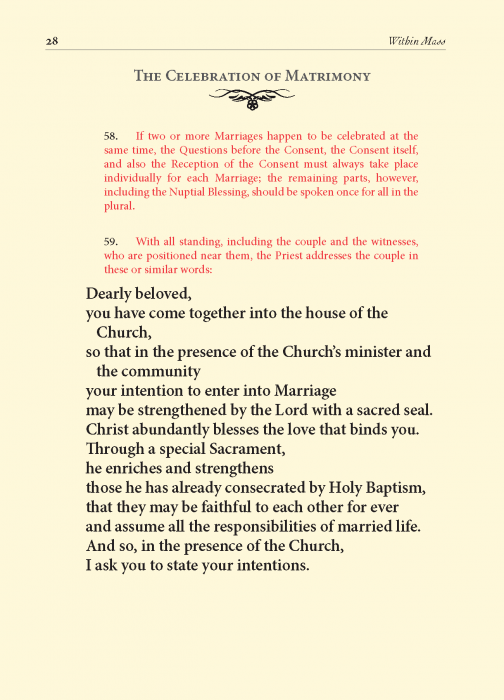 Order of Celebrating Matrimony