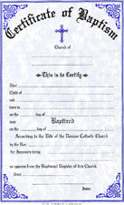 Certificate of Baptism