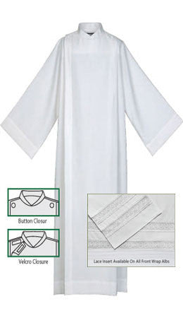 Front Wrap Albs with Lace Inserts