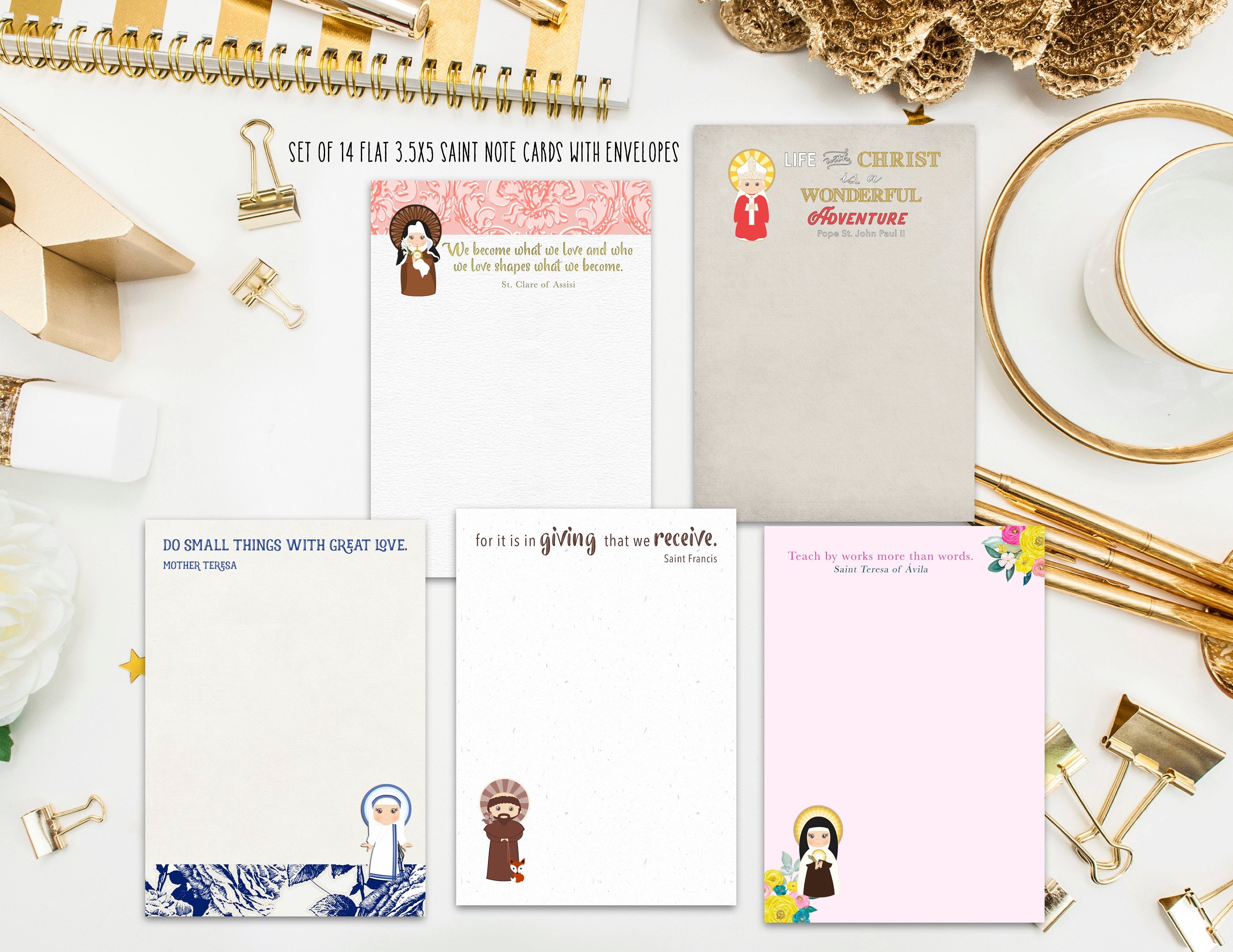Saint note cards and envelopes