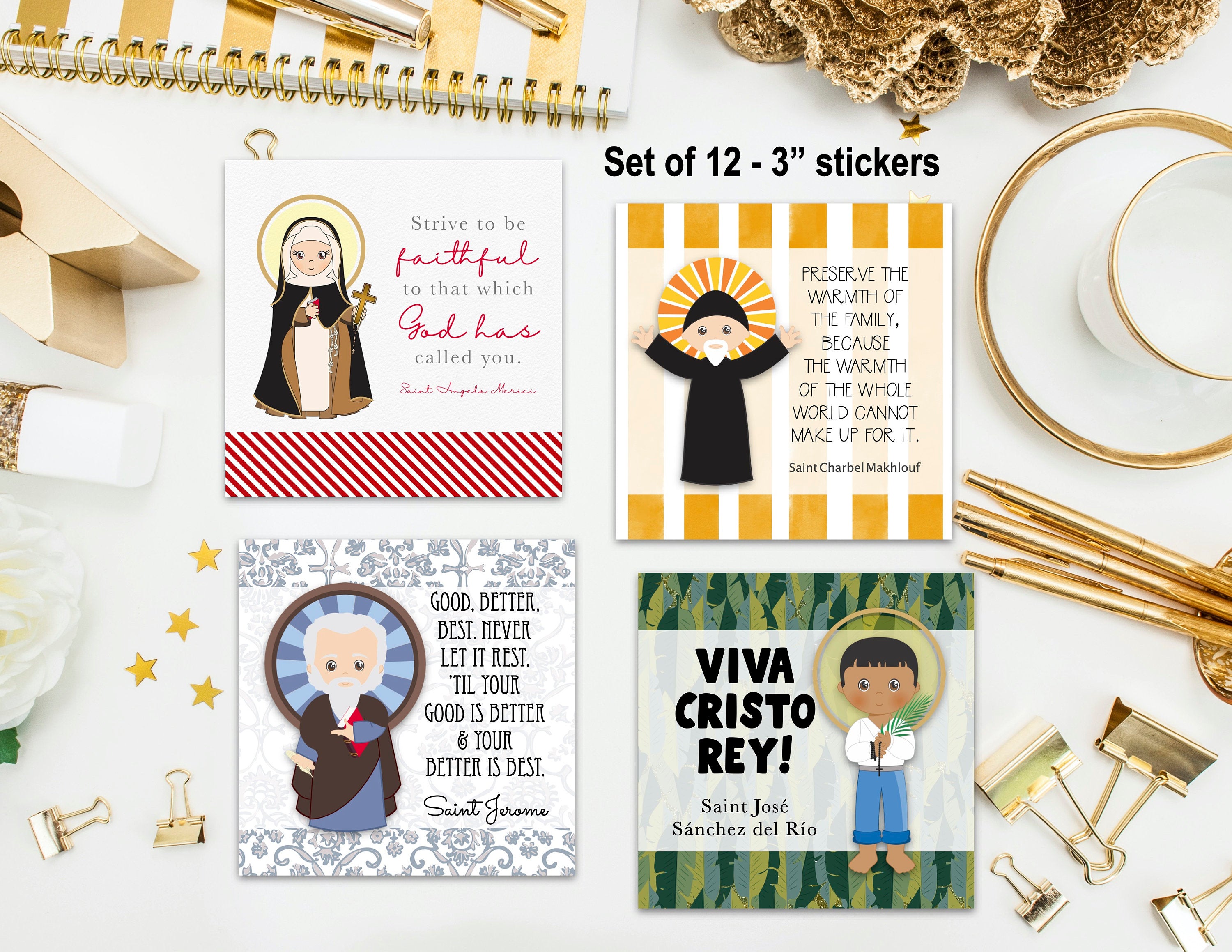 Saint Stickers 12 Set #4