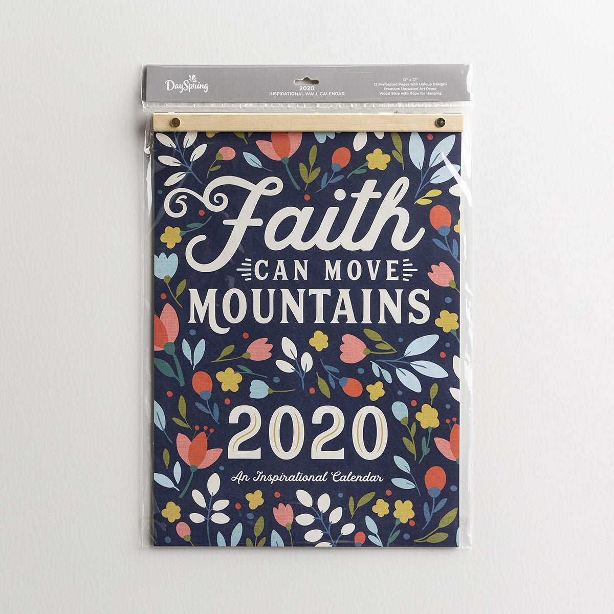 Wood Strip Calendar-2020-Faith Moves Mountains (12 x 17)
