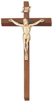 10" Wal. Fin. Cross W/Trad. Corpus Religious Articles Jeweled Cross - St. Cloud Book Shop