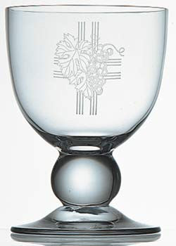 Chalice, Crystal, grape/leaf/cross design