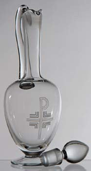 Flagon, Crystal, with engraved cross design