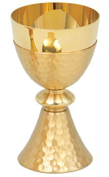 Chalice, Gold Plated, Hammered Finish