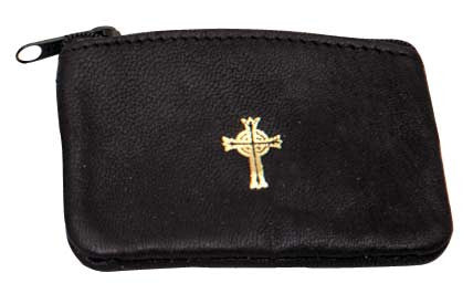 Estuche para Rosario, Cuero, Negro