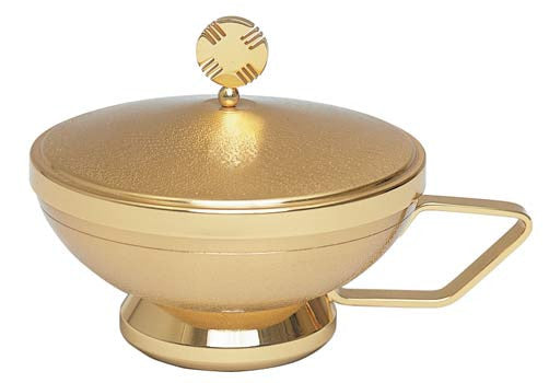 Ciborium Bowl with Cover, Two Tone Gold Plated