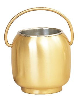 Holy Water Pot and Sprinkler, Satin Bronze