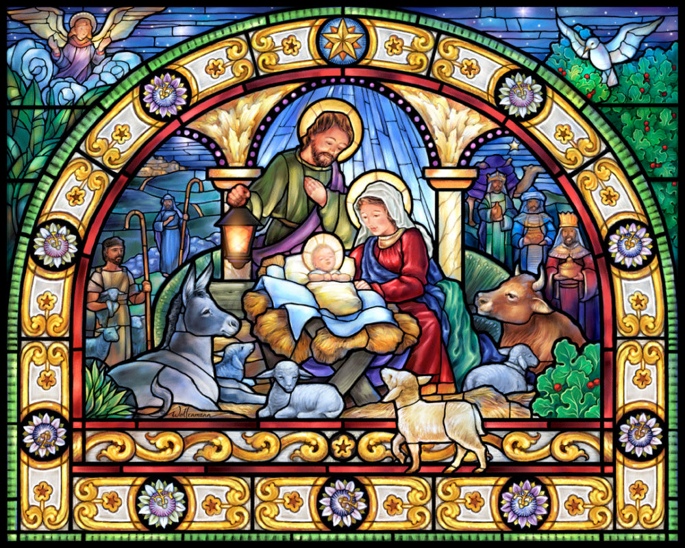 Stained Glass Holy Night Jigsaw Puzzle 1000 pieces