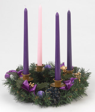 Purple Ribbon Advent Wreath [candles not included]